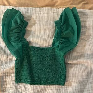 Elliat Dramatic Sleeve Crop Top